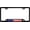 Black, variant on BestLicensePlateFrames USA American Flag Aluminum License Plate Frame, Narrow Top Design, Domed Finish, Silver with Cap Covers