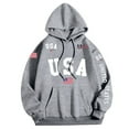 thumbnail image 4 of CONZONE Mens Hoodies Usa Flag Letter Graphic Lined Hoodie for Men Long Sleeve Pullover Hooded Sweatshirt Soft Fall Winter Sweatshirts With Pocket, 4 of 4