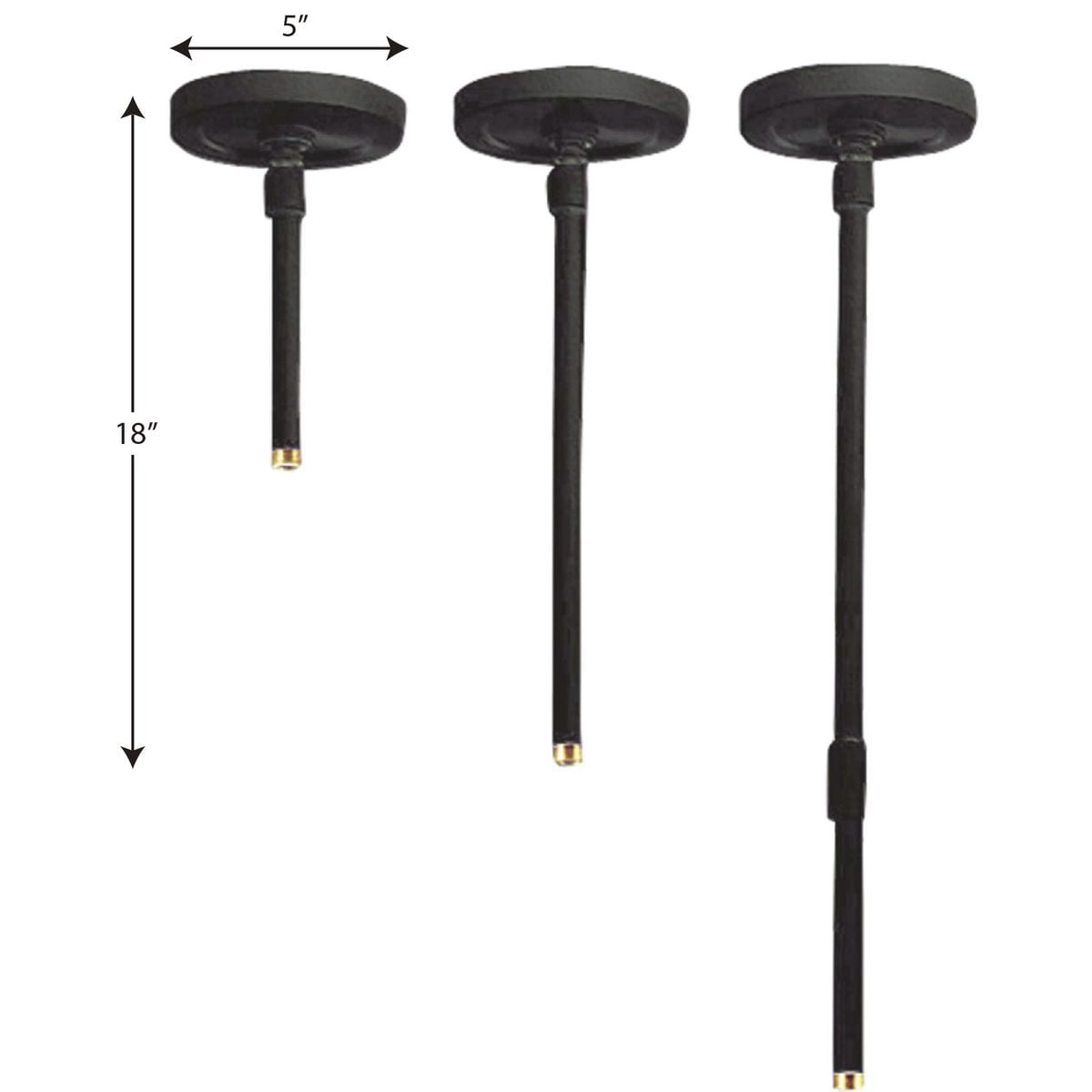 Progress Lighting, Cylinder Pendant Kit, 1 Light, Stem Hung, Antique Bronze, No Shade, Material: Aluminum, Finish Color: Black