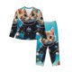 thumbnail image 1 of Balery Underwater Diving Cat Conjunto de Pijama con Estampado para Mujer, Conjunto de Dos Piezas con Manga Larga, Ropa de Dormir Suave con Bolsillos, Pijamas Cómodos-Large, 1 of 7