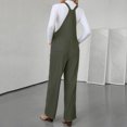 thumbnail image 6 of Fashion Jumpsuits for Women Dressy Plus Size Pocket Button Sleeveless Jumpsuit Solid Bodysuit Playsuit Rompers, 6 of 8