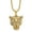 Gold with chain, variant on Men's Stainless Steel Vintage Hip Hop Frightening King of the Forest Overlord Leader Animal Tribe Roaring Tiger Head Lucky Amulet Pendant Necklace Silver No Chain