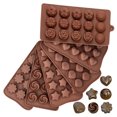 thumbnail image 1 of Fondant Moule Ensemble Assorti 6PCS Antiadhésif Facile Libérer Bonbons Moule Moule de Chocolat, 1 of 6