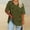 Army Green, variant on Hipattires Blouses Women Plus Size Graphic Oversized T-Shirts Short Sleeve Trendy Army Green Tops V-Neck Beach Blouses