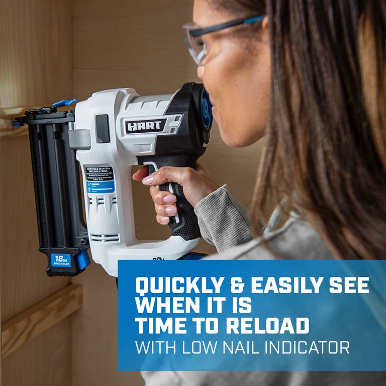 HART 20Volt 2inch 18Gauge BatteryPowered Brad Nailer, 50 OFF
