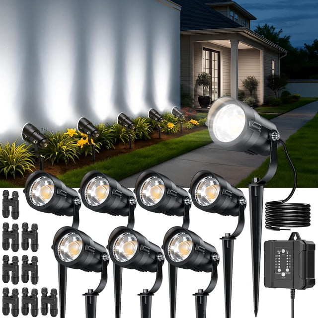 Kit de luces de paisaje HIBOITEC, paquete de 8 unidades, 1200 LM, 12 W, 5000 K, IP65