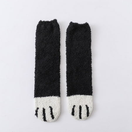 

EQWLJWE Women Fashion Lovely Cat Claw Coral Thickening Fuzzy Middle stockings Socks Socks Holiday Clearance