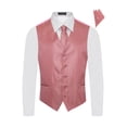 thumbnail image 2 of Men's Premium Vertical Lines Tone on Tone Stripes Vest - NeckTie – Bow Tie - Pocket Square 4 Piece Set for Suits & Tuxedos-Many Colors, 2 of 4