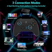 Oilsky 024 Wireless Gaming Controller compatible with PC, iOS, and Android, Bluetooth Gaming Controller with RGB Lights, Hall Joysticks/Hall Triggers, Black