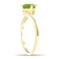 thumbnail image 3 of SZUL Women's Solitaire Square Shaped Peridot Wave Ring in 10K Yellow Gold, 3 of 5