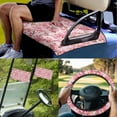 thumbnail image 2 of Jeiento Peach Blossom Golf Cart Accessories 4 Set Golf Cart Seat Cover Golf Cart Steering Wheel Cover Golf Cart Flags Club Car Blanket Steering Wheel Cover Accessories Decor Golf Cart Banner Flag, 2 of 5