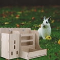 thumbnail image 6 of CRILSTYLEO Small Pet Hay Feeder Wood Reduce Hay Waste 1 Set 11x7.9x7in, 6 of 6