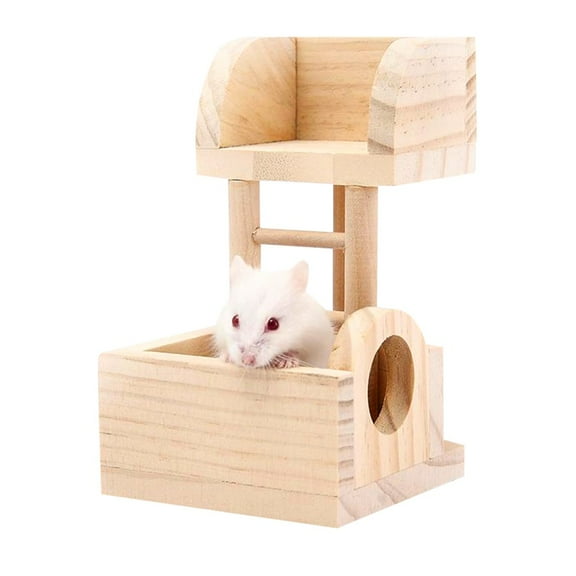 Guinea Pig Chew Toys Natural Wood Hamster Toys Rat, Small Animal Toys and Chew Toys for Rabbit,Climbing Observatory,Tunnel Tube,Scratching Pads