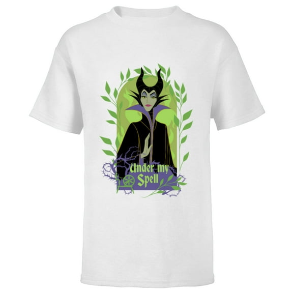 Disney Villains Sleeping Beauty Maleficent Under My Spell - Short Sleeve T-Shirt for Kids - Customized-White