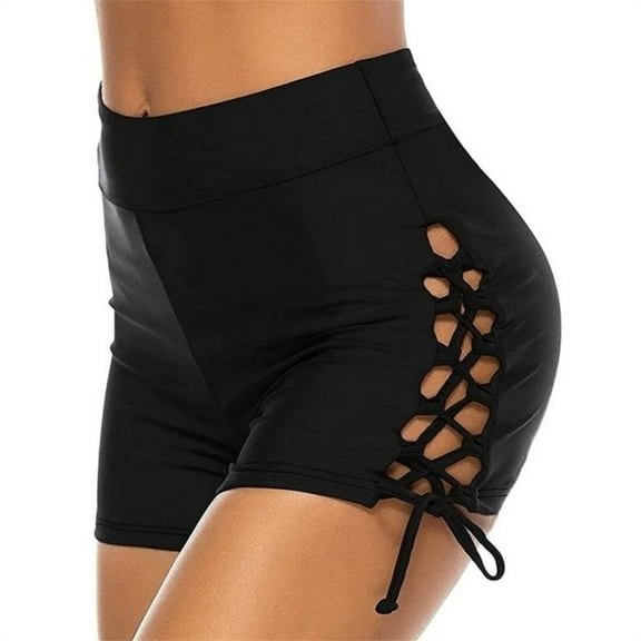 Haoxianjian Womens Swim Skirt Split Swim Skirt Sporty Skirted Board Shorts Skort Swimdress Swim Bottom with Built-in Panty