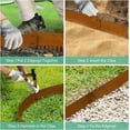 thumbnail image 6 of Co rten Steel Landscape Edging 10 Inch Tall 6 Packs, Pre-Rusted Metal Garden Edging, Hammer in Landscape Edging with 6 Clips and a Pair of Gloves, Steel Edging for Landscaping, Garden, 6 of 10