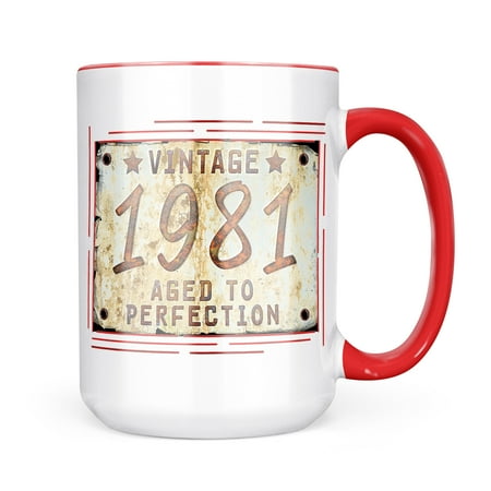 

Neonblond Vintage Year 1981 Born/Made Mug gift for Coffee Tea lovers
