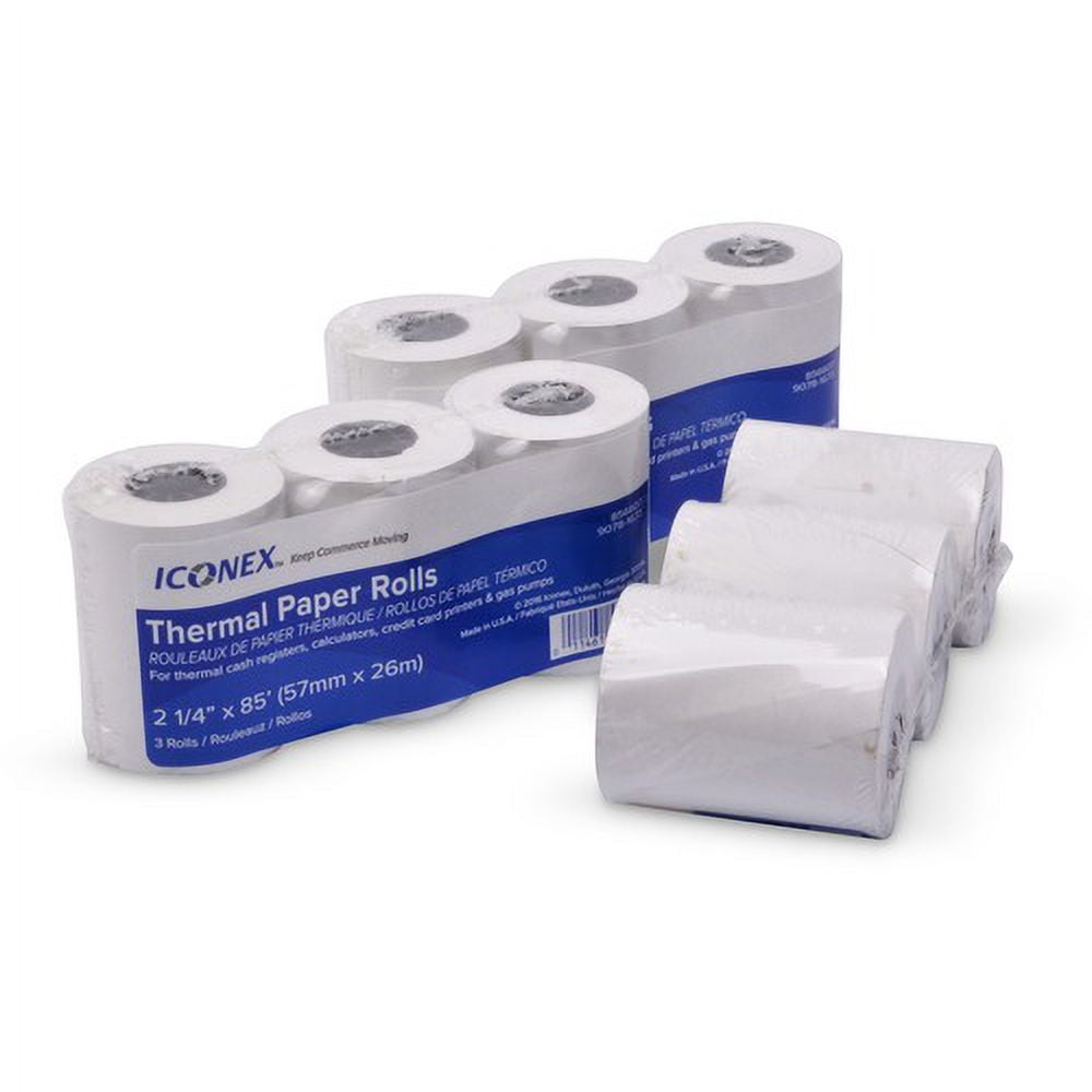 ICONEX Thermal Cash Register Roll 2 1/4" x 85 ft - 3 / Pack