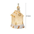 thumbnail image 4 of Lighted Christmas Church, 8.5 Inch Acrylic Tabletop Decoration with Warm LED, for Holiday Village Display and Mantel Decor, a Festive Winter Wonderland Scene and Seasonal Religious Figurine, 4 of 8