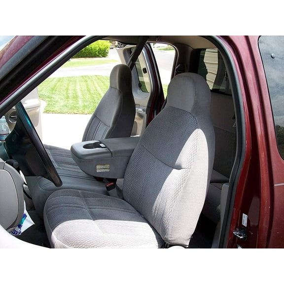 F220 1997-1999 Ford F150 High Back 40/60 Split Seat With Molded Headrests and Opening Console in Gray Endura