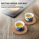 thumbnail image 3 of 6Pcs/ Drink Coasters Set For Kungfu Tea Accessories Round Tableware Placemat Dish Mat Rattan Weave C, 3 of 5