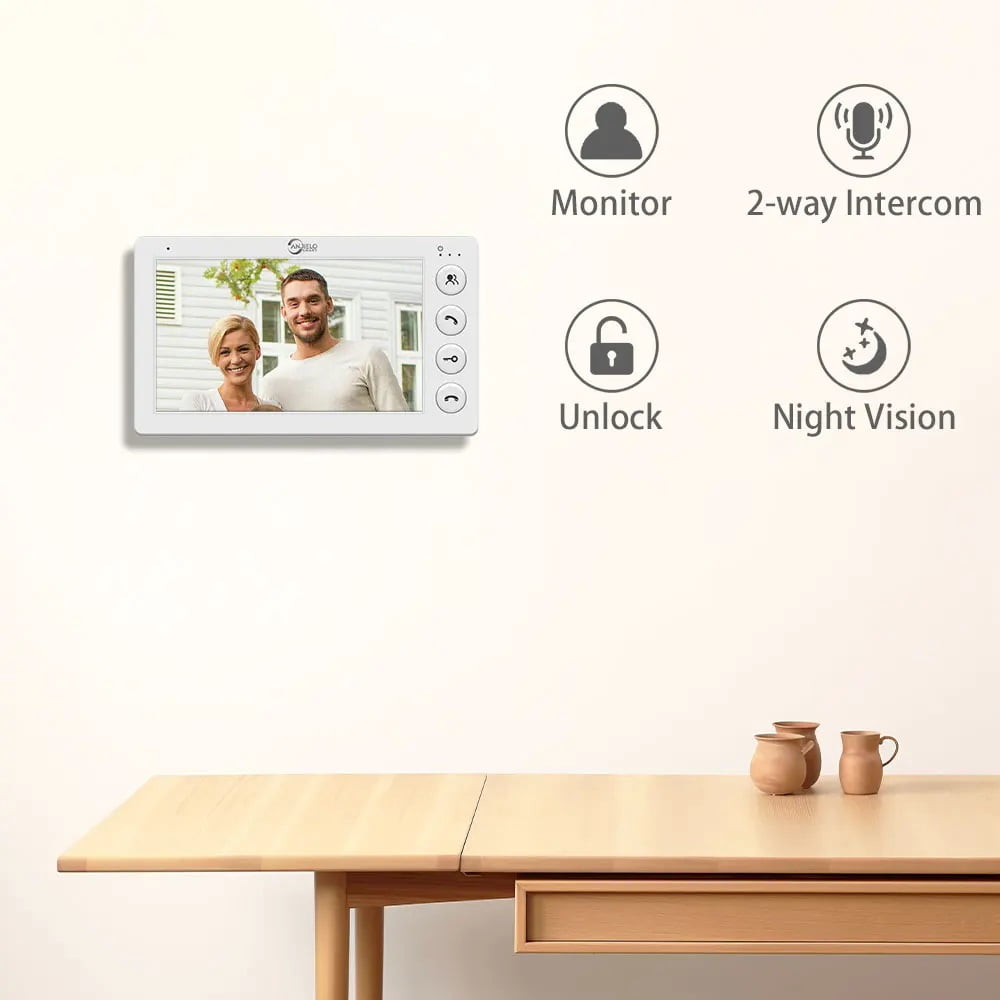 Video Intercom System for Apartment,3 Units 4.3 inch Monitor Wired Video Door Phone Kit,Indoor Outdoor Video Doorbell, Doorphone Telephone Style, Onekey Unlock,2 Way Audio, 3-Screen for Home