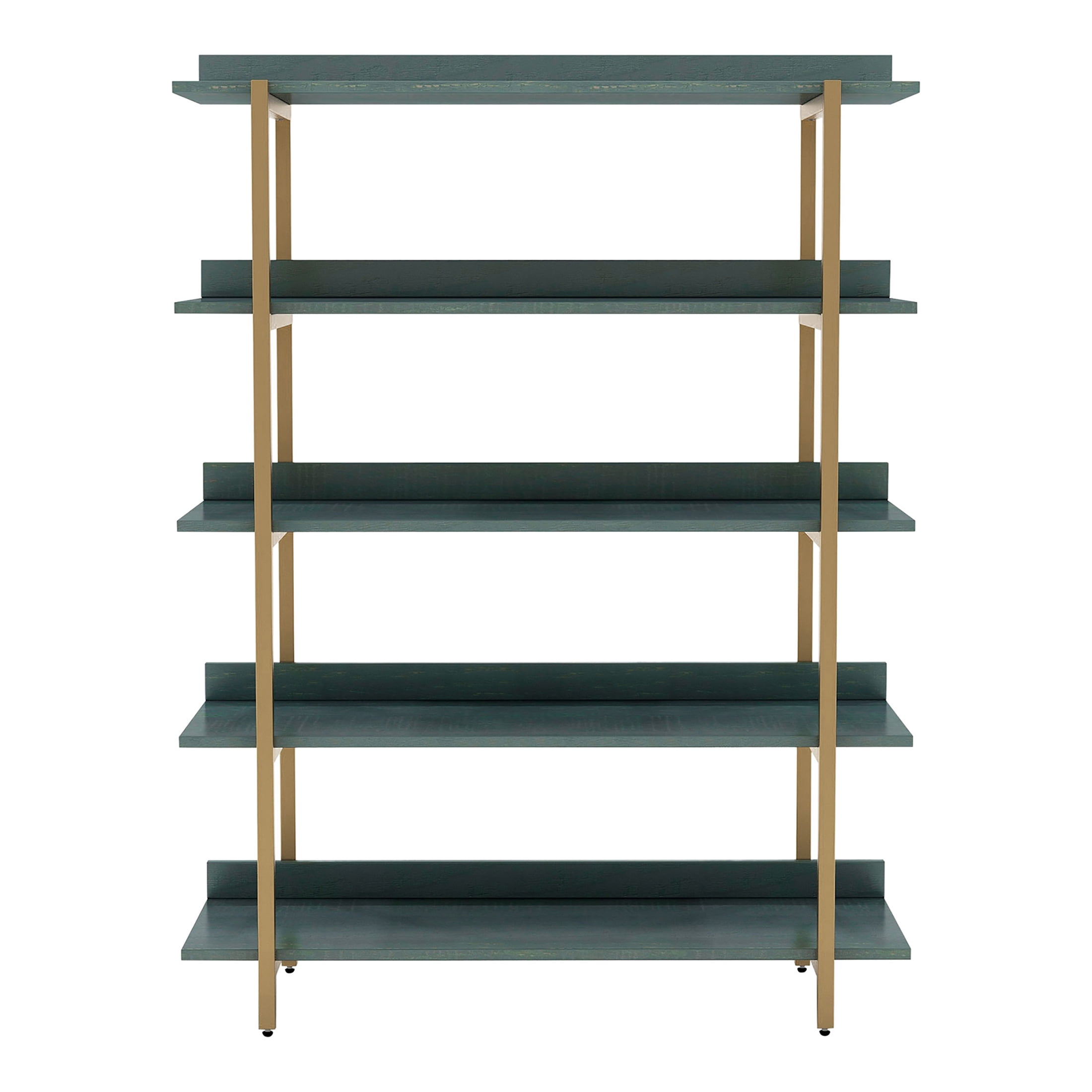 Furniture of America Chane 5-Shelf Bookshelf, Antique Blue