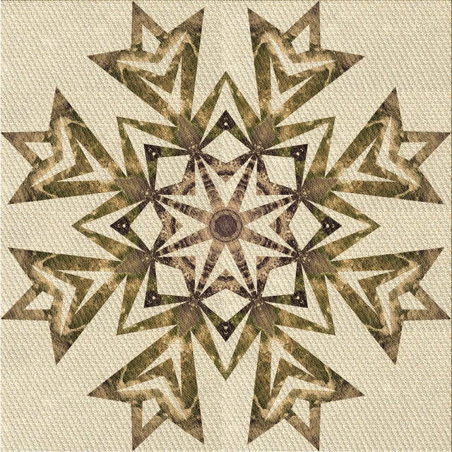 Ahgly Company Machine Washable Indoor Square Transitional Vanilla Gold Area Rugs, 4' Square