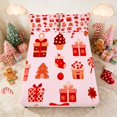 thumbnail image 4 of Manfei Gift Bed Sheets Christmas Full Size Sheets, Black Red 4-Piece (1 Flat Sheet, 1 Fitted Sheet and 2 Pillowcases), 4 of 6