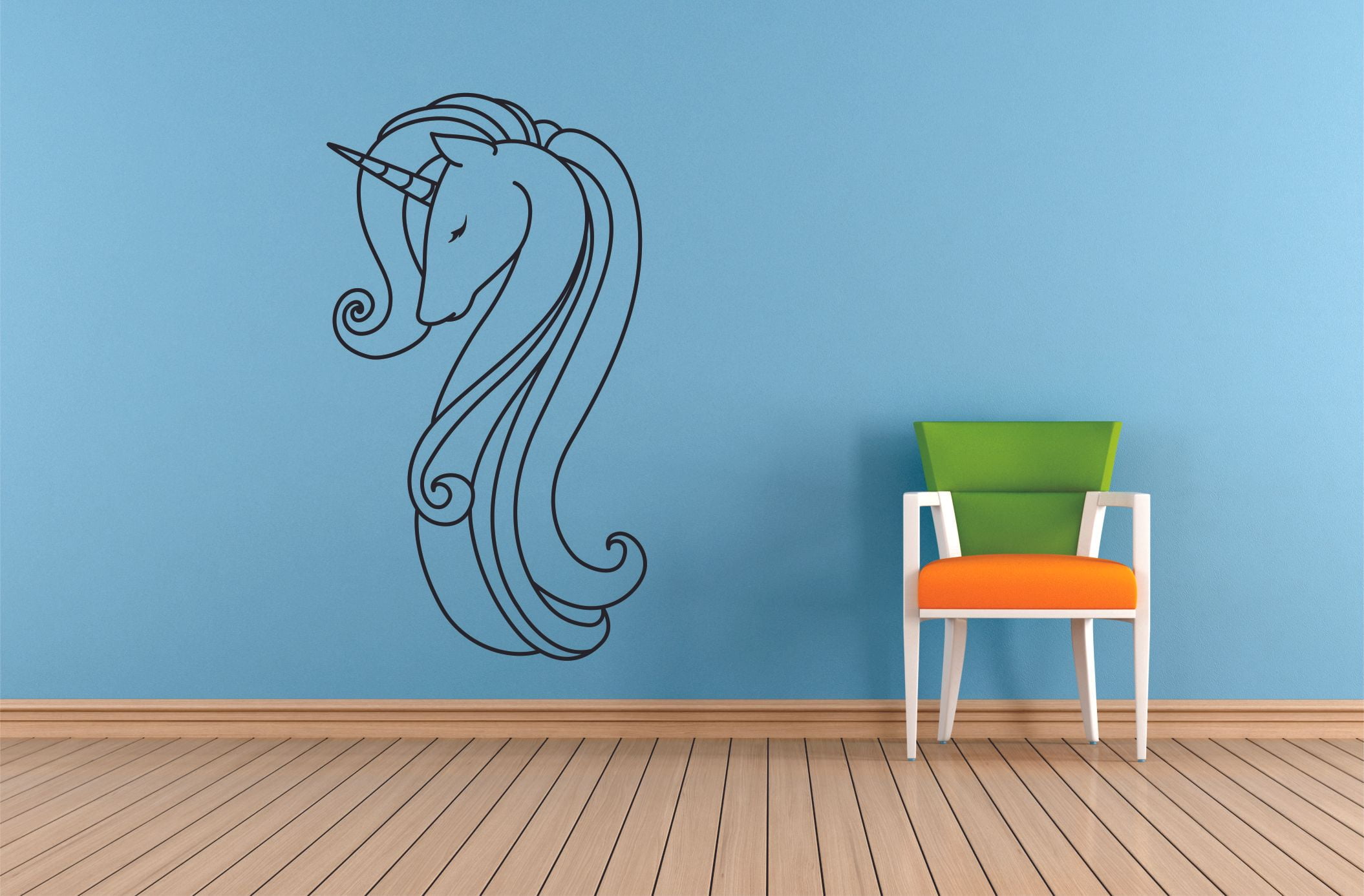 Beautiful Unicorn Hair Unicorns Sparkling Rainbow Wall Sticker Art Decal for Girls Boys Kids