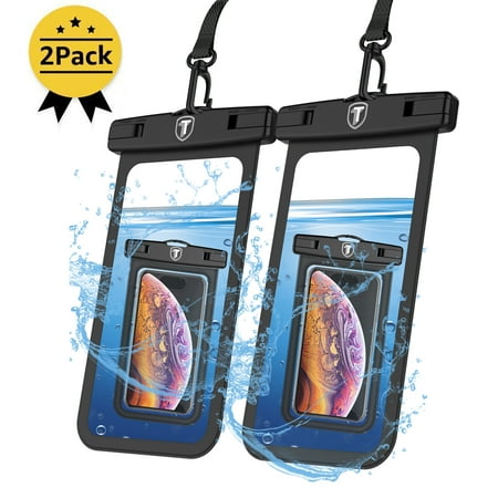 Takfox Waterproof Phone Pouch for Samsung Galaxy S20 Ultra S20 Plus S10+ S9 S8 S7 J7 J3, Note 20 Ultra 10 9, A01 A11 A21 A51 A71 5G A10e A20 A50, Stylo 6,K51,K31 Cell Phone Dry Bag Case [2-Pack]-Black