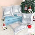 thumbnail image 4 of Unique Bargains 4 Pack Sequins Decorative Throw Pillow Cover 18" x 18" Silver, 4 of 8