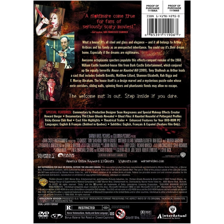 Thirteen Ghosts (DVD), Horror, Warner Bros. - Walmart.com