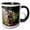 Black/White, variant on 3drose, Border Terrier in a Garden, Mr, 11oz Two-tone Red Mug