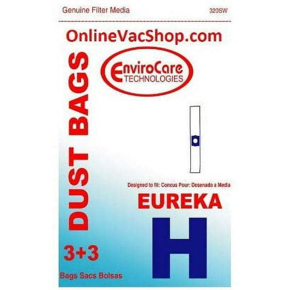 Replacement Part For Eureka Sanitaire Vacuum Bags for Style H Canisters (4pack 12 bags) # 320SW