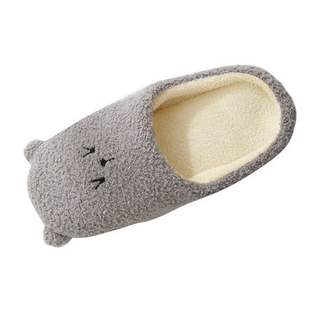 

Puawkoer Women s House Casual Snow Slippers Shoes Slip-On Indoor Bear Slippers Women s slipper