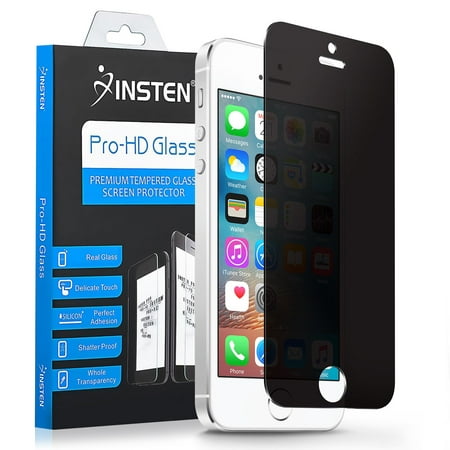 insten iPhone SE / 5 / 5S Privacy Anti-spy Real Tempered Glass Screen Protector (Best Privacy Screen Protector For Iphone 5s)