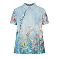 thumbnail image 4 of Jjayotai Peter Pan Collar Blouse for Women, Women's Floral Short Sleeve Kawaii Top, Oversized Graphic Tshirts for Women, Y2K Tops, Boho Clothes Multicolor^ XXL, 4 of 5