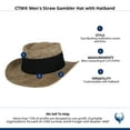 thumbnail image 5 of CTM Unisex Straw Gambler Hat with Hatband, 5 of 5