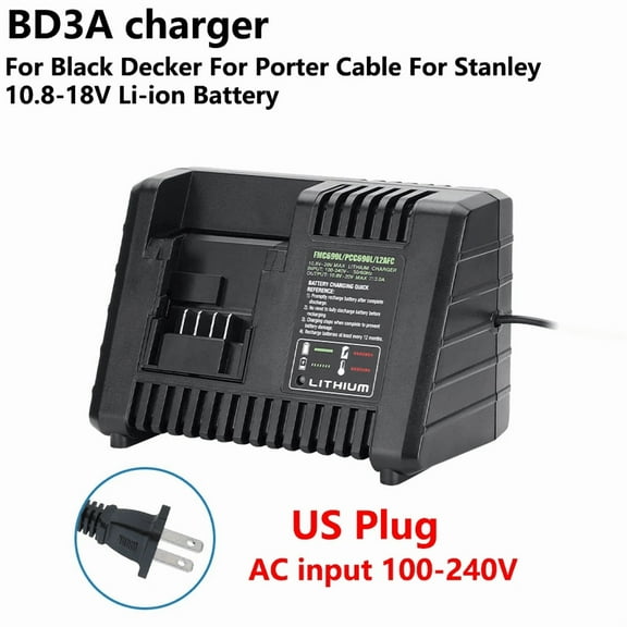 Lithium Battery Charger For Black and Decker For Porter Cable For Stanley 10.8V 14.4V 18V PCC690L L2AFC FMC690L Power Tools Charger