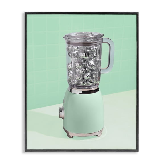 Stupell Industries Contemporary Disco Drink Blender over Green Black Framed Giclee Art, 11 x 14, by LISH Creative