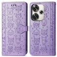 thumbnail image 1 of Funda Cartera FOXDOCK para Xiaomi POCO F6 , Flip PU con Relieve de Gatos y Perros, Tarjetero y Soporte, 1 of 6
