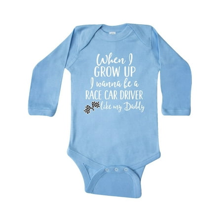 

Inktastic Future Race Car Driver Like Daddy Gift Baby Boy Long Sleeve Bodysuit