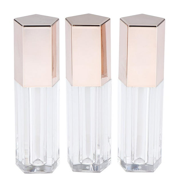Tubo de Brillo de Labios Vacío 5 ml 3 Piezas con Tapones de Goma Jinwen