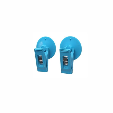 

wendunide home textiles Set Of 2 Car Suction Cups Sunshade Curtains Card Holder Securing Clip Blue