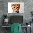 thumbnail image 4 of Mudket Cute Baby Cheetah Cub Canvas Wall Art, Minimalist Animal Wall Art for Bedroom Print for Neutral Nursery Kids Room Home Decor, Framed Ready to Hang - 12"L x 8"W, 4 of 9