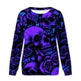 thumbnail image 4 of Chandail à Capuche Oversize pour Femmes Chandail Décontracté Imprimé Halloween Manches Longues Col Rond Multicolore, 4 of 5
