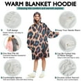 thumbnail image 5 of Leopard Print Pattern Wearable Oversized Blanket,Wearable Blanket Hoodie for Adults,Cozy Hooded Blankets with Super Pockets,Super Warm Fuzzy Pullover for Women & Men, 5 of 6