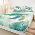 thumbnail image 4 of Homewish Turquoise Sea Turtle Twin Sheet Sets, Watercolor Ink Coral Twin Fitted Sheet, Teens Kids Boys Girls Flat Sheet, Breathable Home Decor, 3 Pieces, 4 of 8
