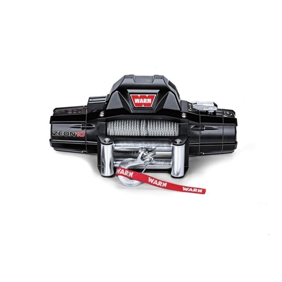 Warn Winch 88990 ZEON 10; Vehicle Mounted; Vehicle Recovery Winch; 12 Volt Electric; 10000 Pound Line Pull Capacity; 80 Foot Wire Rope; Roller Fairlead; Wired Remote; Convertible Control Pack
